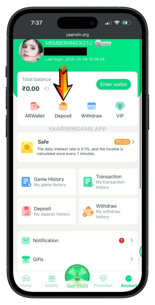 yaar-win-deposit